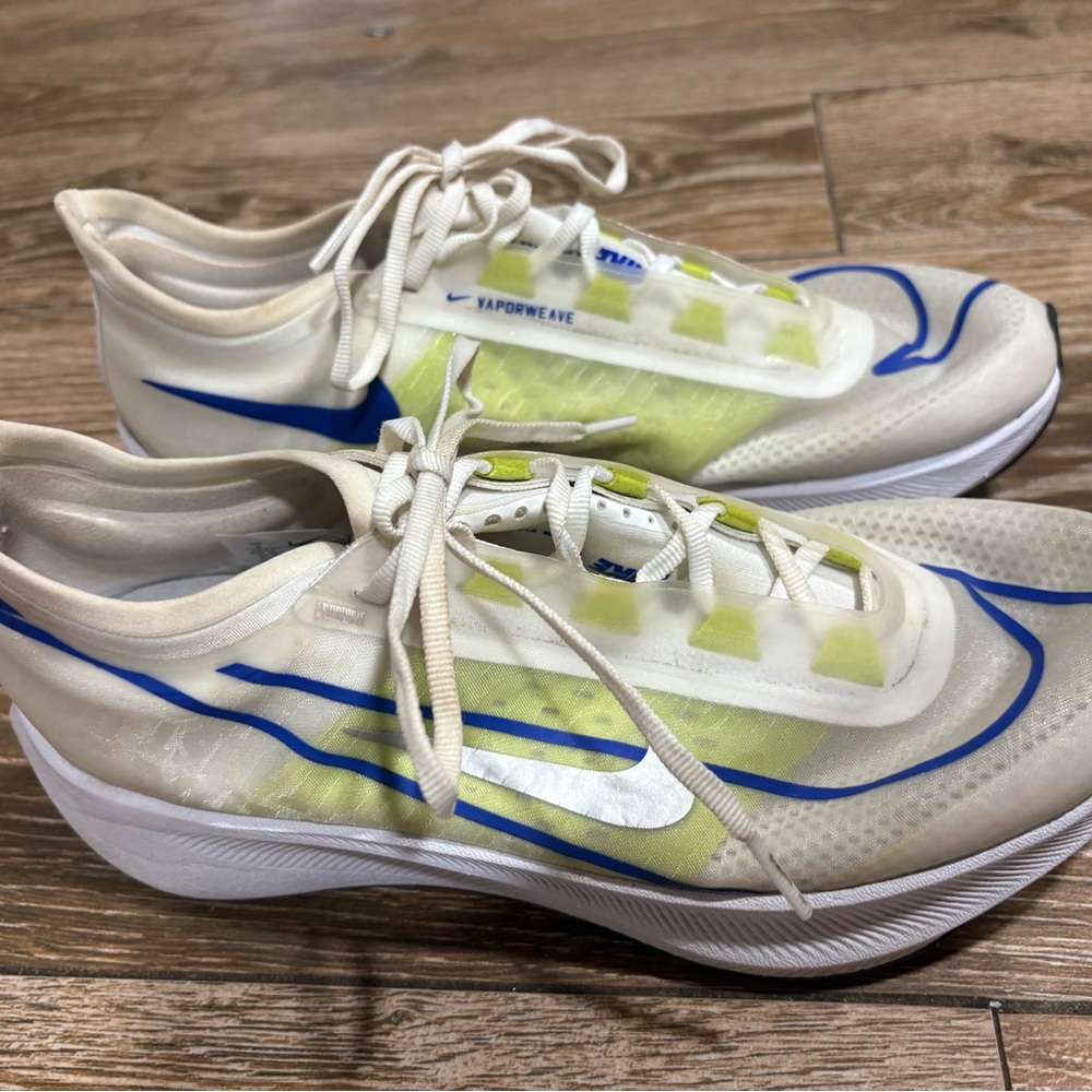 Nike zoom fly 3 VaporWeave White and Blue Sneakers